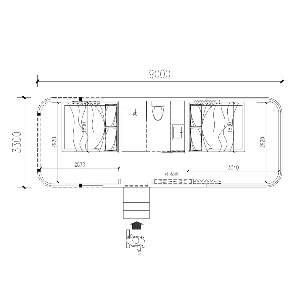 Casa Prefabricada Modular Contenedor Pequeña con Baño y Energía Solar para Familia