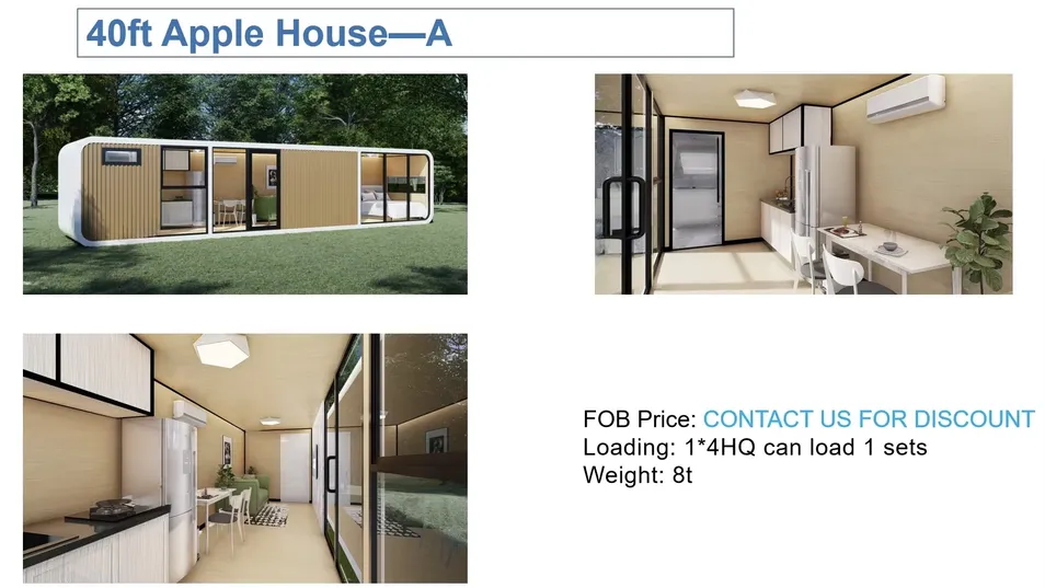 Casa Tiny Modular de Contenedor con Baño y Energía Solar para Familia