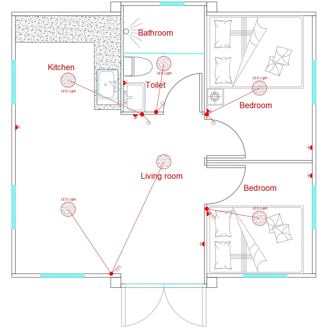 Interiorismo y cocina modular en casa prefabricada