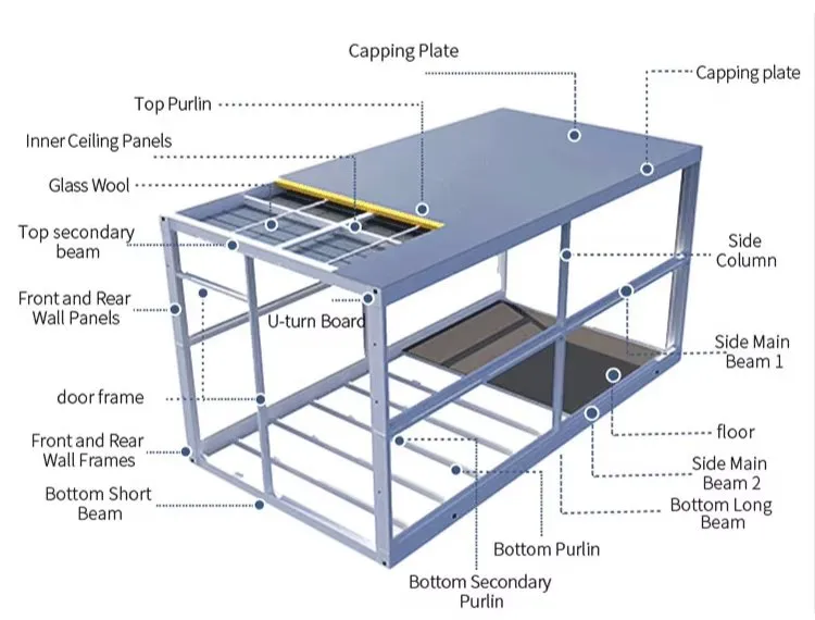 Espacio de vida en casa pequeña con almacenamiento inteligente y diseño compacto de casa plegable