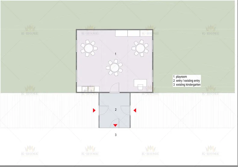 Vivienda estudiantil temporal modular prefabricada para jardines de infancia