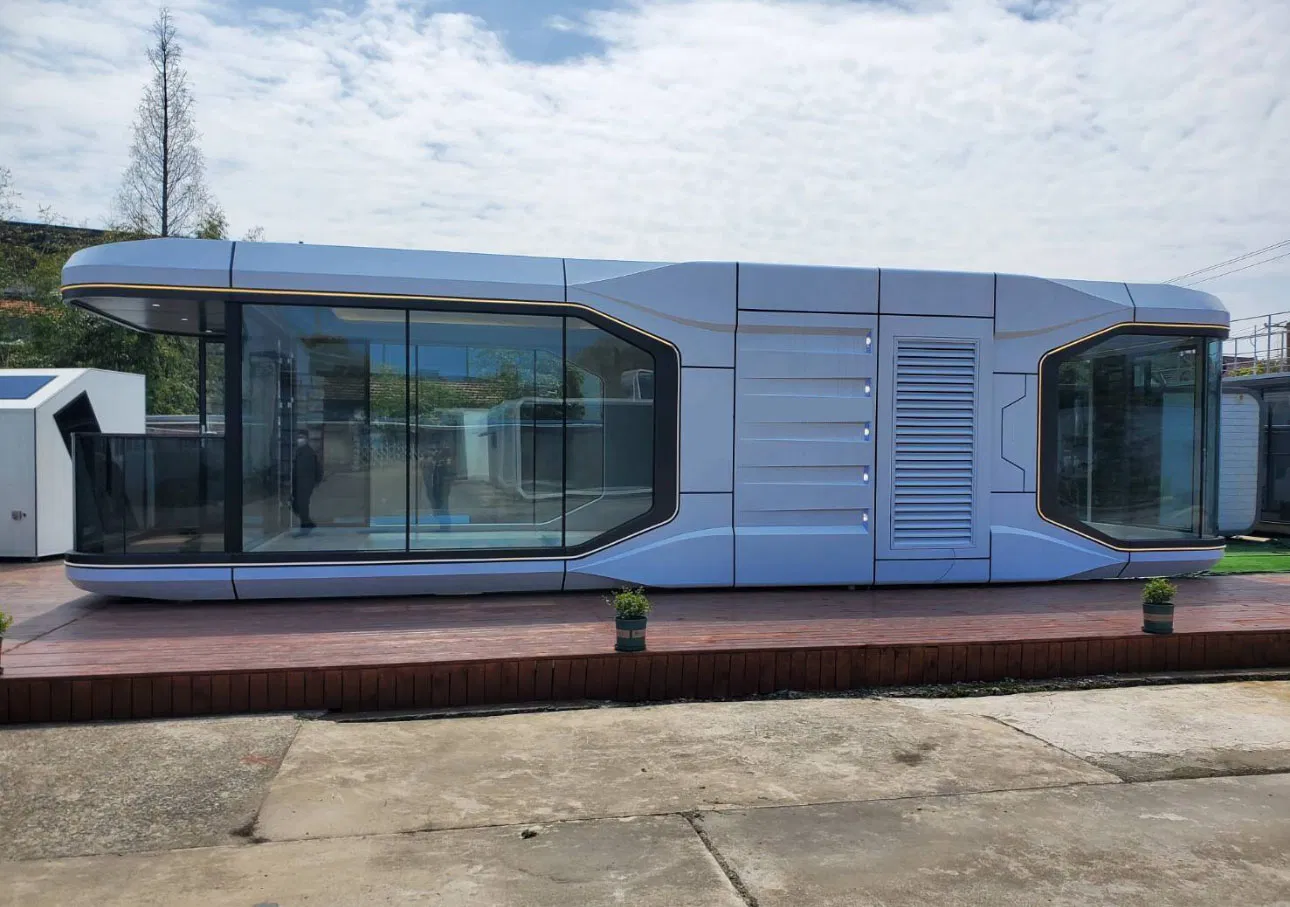 Cápsula espacial de hogar compacto de energía prefabricada y autosuficiencia funcional