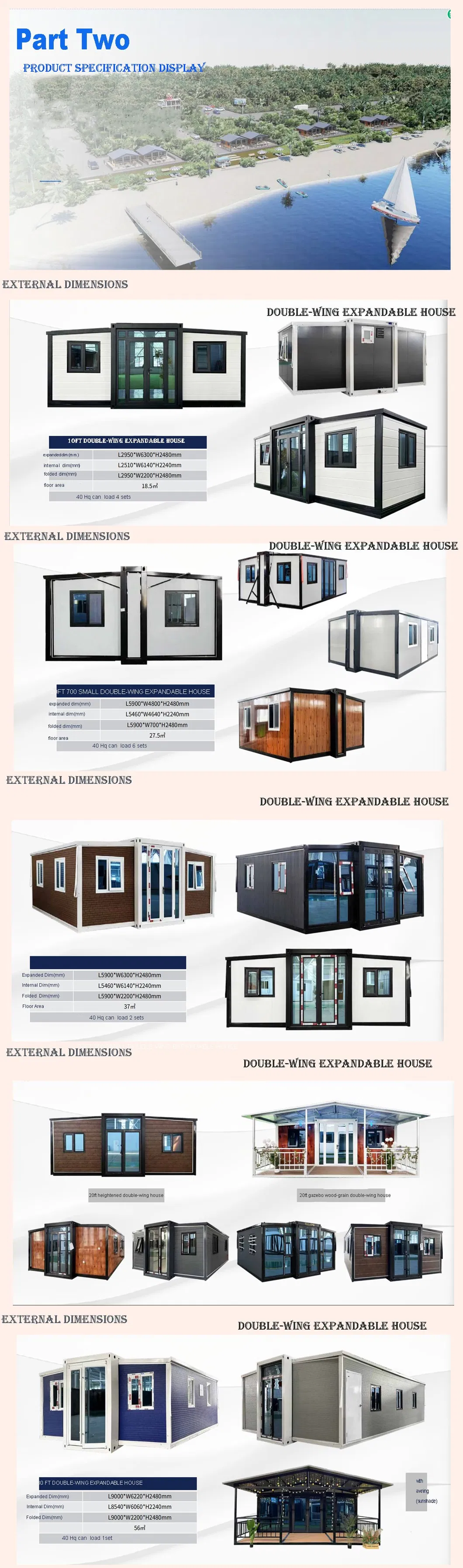 Casas Móviles Modulares Expandibles Modernas con Terraza para la Vida Urbana