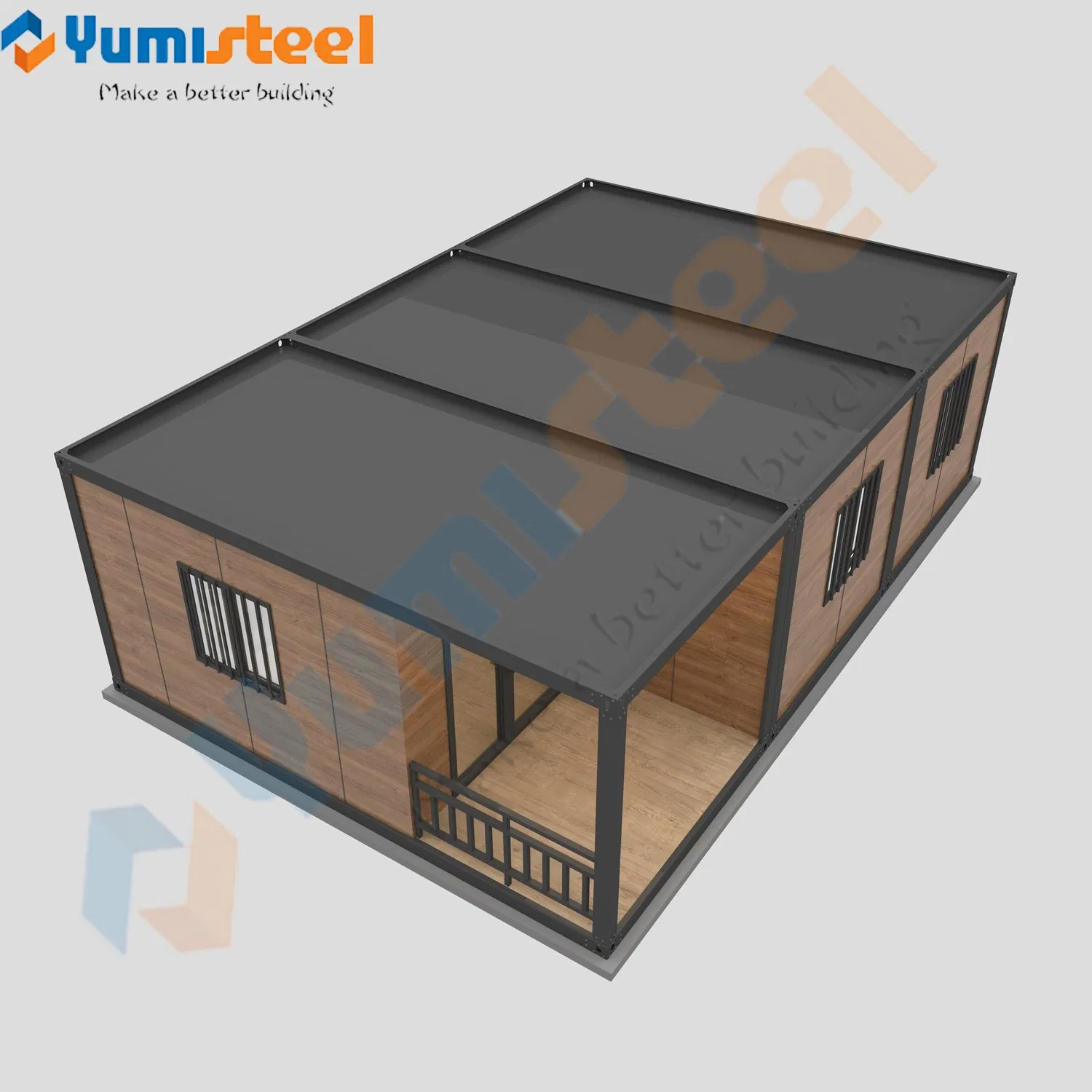 Casa modular moderna y pequeña con dos dormitorios para familia