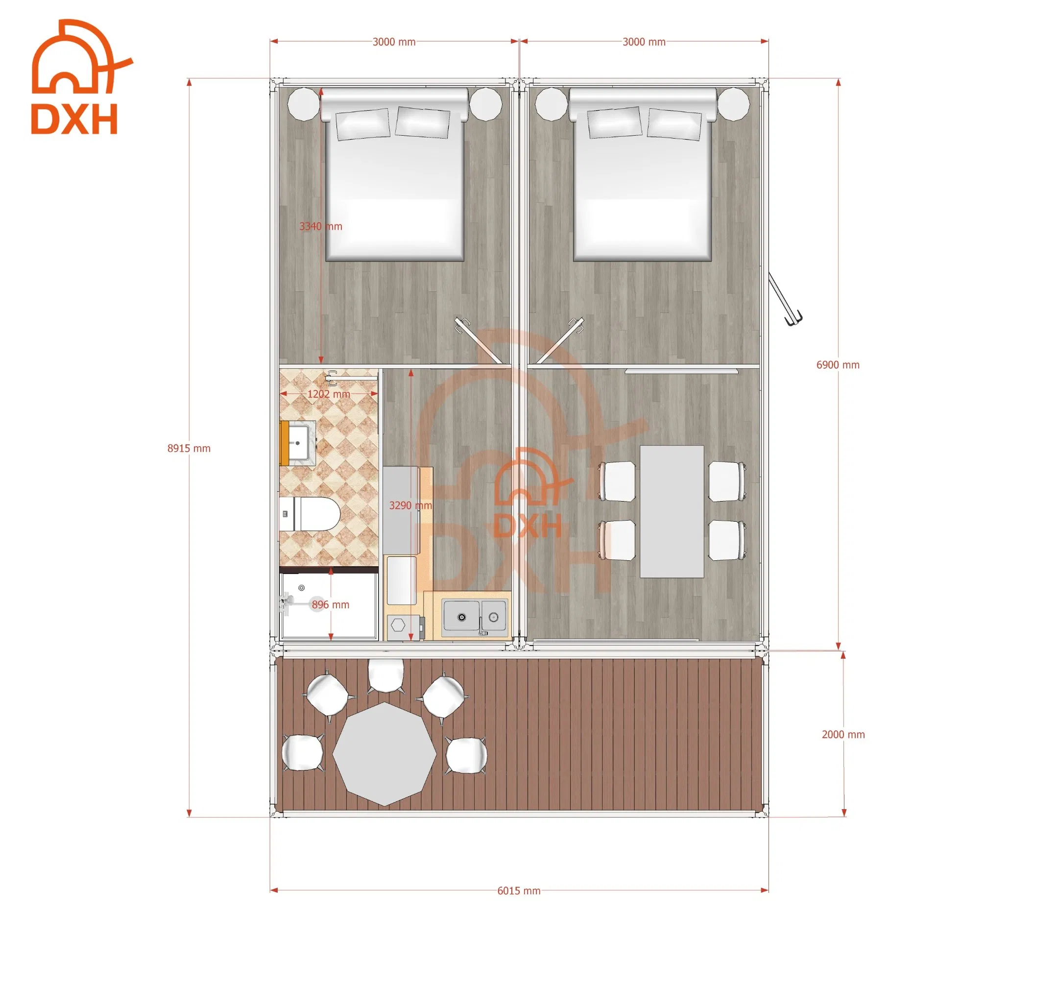 Venta al por mayor de fábrica Villa de campamento impermeable casa modular prefabricada de lujo para vivir al aire libre