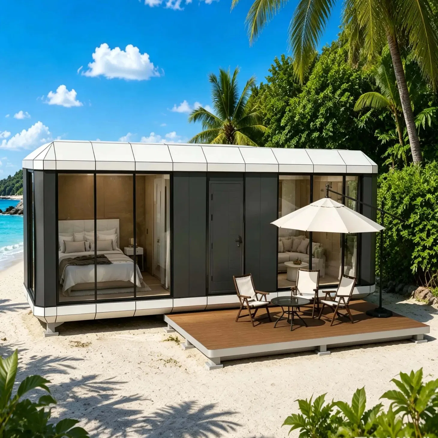 Pequeñas casas residenciales prefabricadas modulares expandibles de cápsula inteligentes y ecológicas