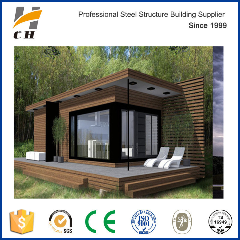 Casa modular estilo dúplex de América del Norte, casa contenedor de paquete plano, villa