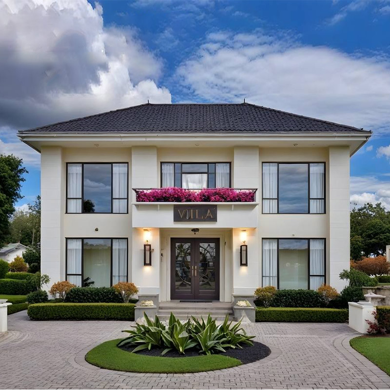 Casa modular prefabricada de acero ligero de dos pisos para una familia
