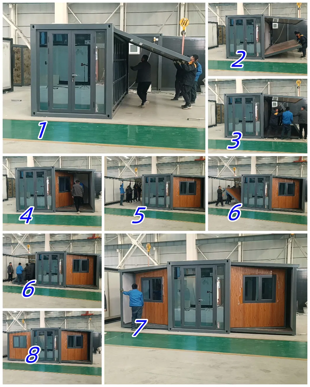 Estructura plegable del contenedor modular
