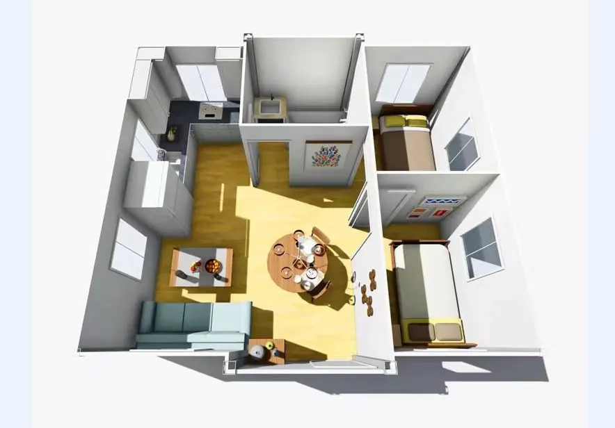 Casas prefabricadas modulares de acero contemporáneo para la comodidad familiar