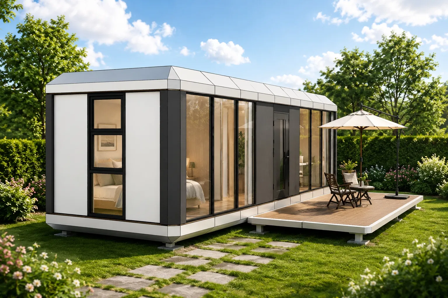 Pequeñas casas residenciales prefabricadas modulares expandibles de cápsula inteligentes y ecológicas