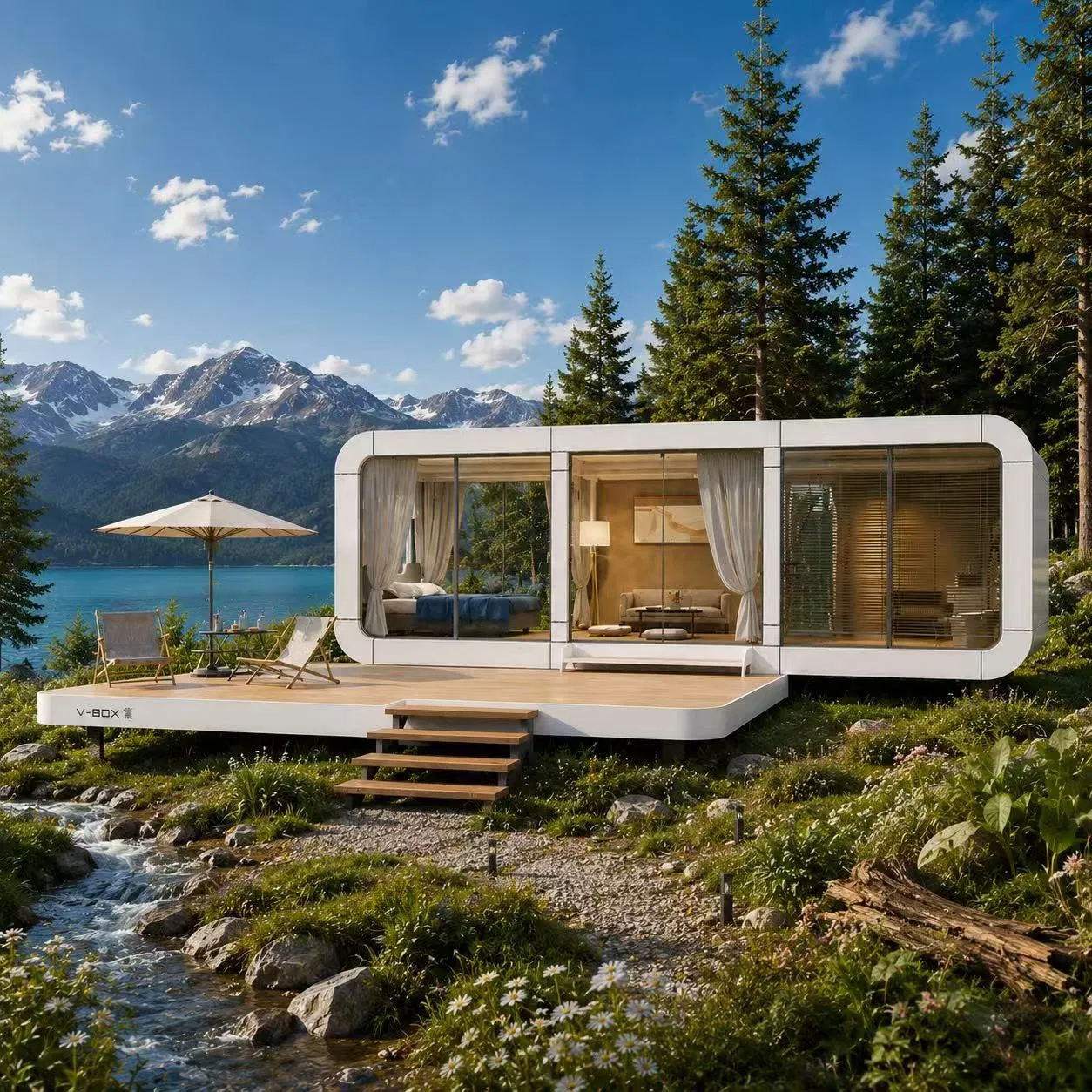 Z1-CT003 Pequeñas casas residenciales móviles modulares expandibles de contenedores ecológicos y inteligentes