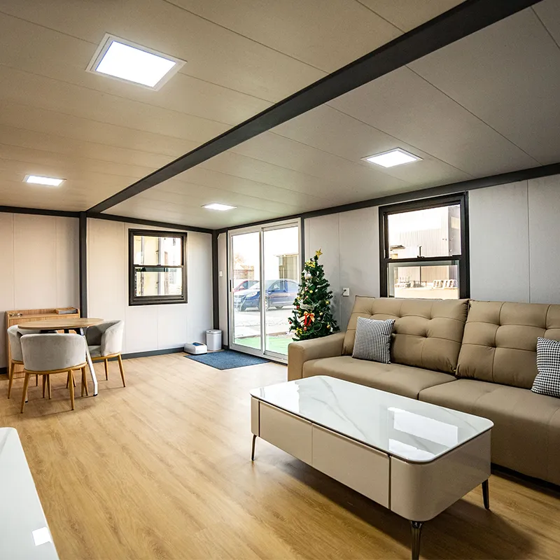 Casa contenedor modular portátil residencial comercial de material reciclado sostenible y ecológico