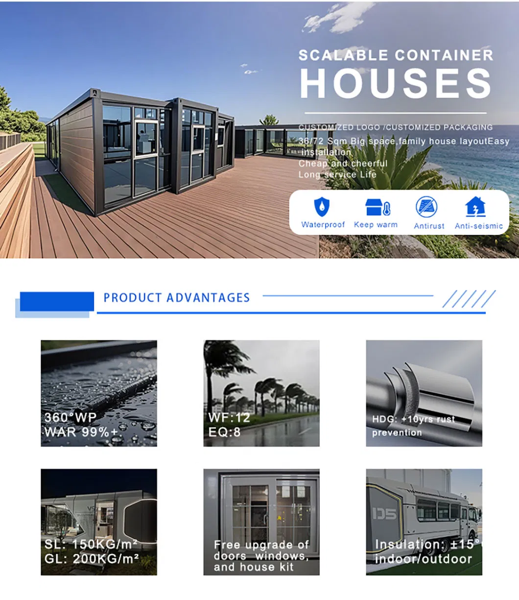 Construcción Rápida Buen Precio Bienes Raíces Prefabricado Modular Plegable Móvil Portátil Expandible Lujo Casa de Contenedor de Envío