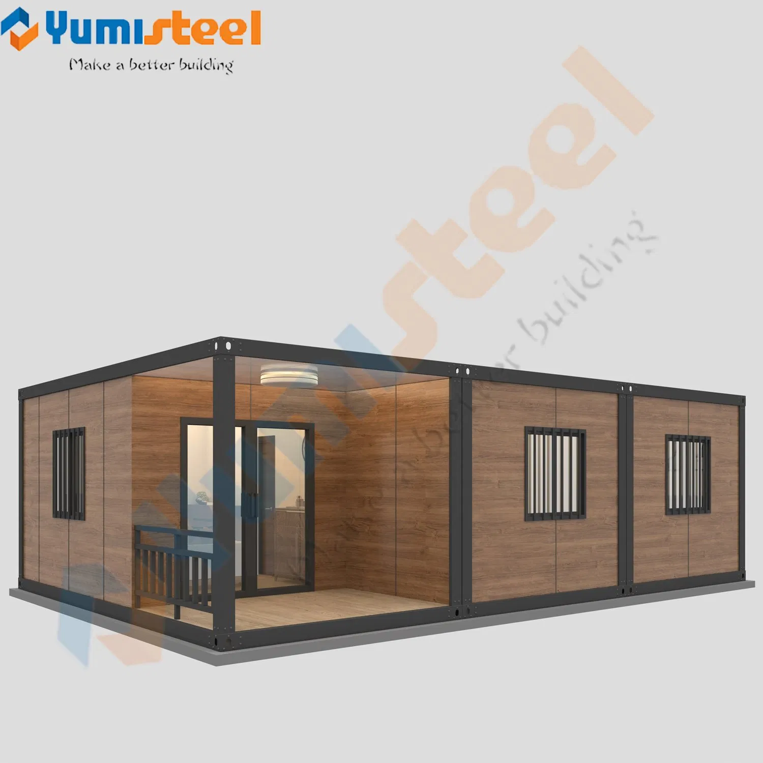 Casa modular moderna y pequeña con dos dormitorios para familia