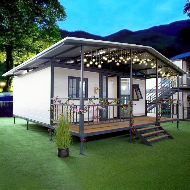 Casa contenedor prefabricada de lujo moderna, plegable, modular, móvil, portátil, turnkey, pequeña, expandible al por mayor 20FT