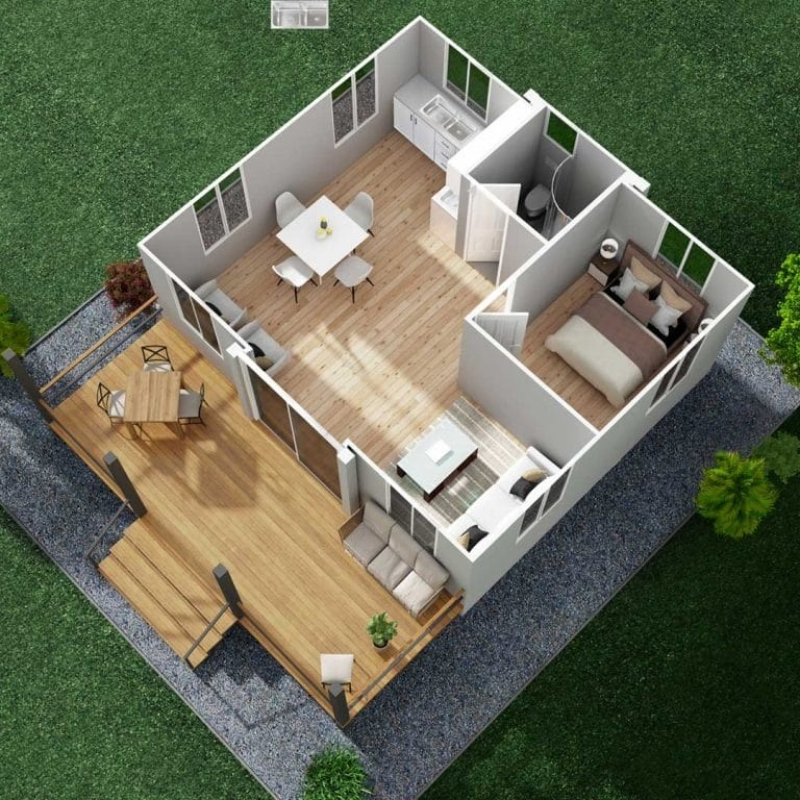 Hogares modulares prefabricados modernos para soluciones de vida sostenible