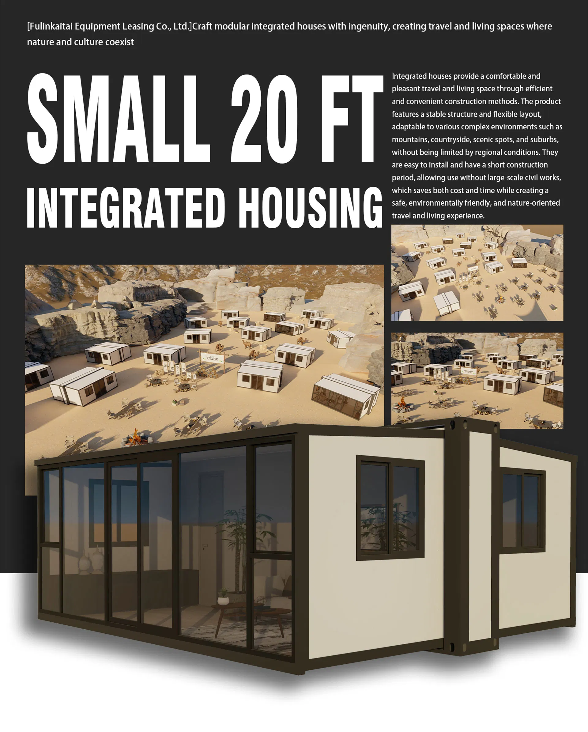 Casa Modular Preconstruida Expandible Inteligente 700 Ancha para Residencia de Vacaciones