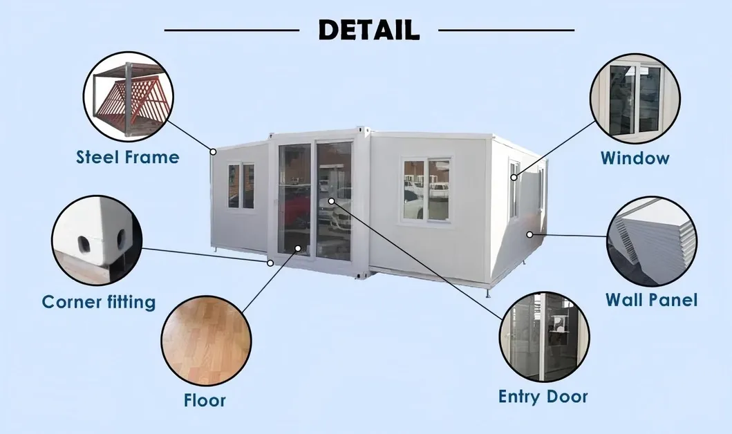 Tienda de Casas Portátiles con Baño Solar Casa Inteligente con 2 Habitaciones
