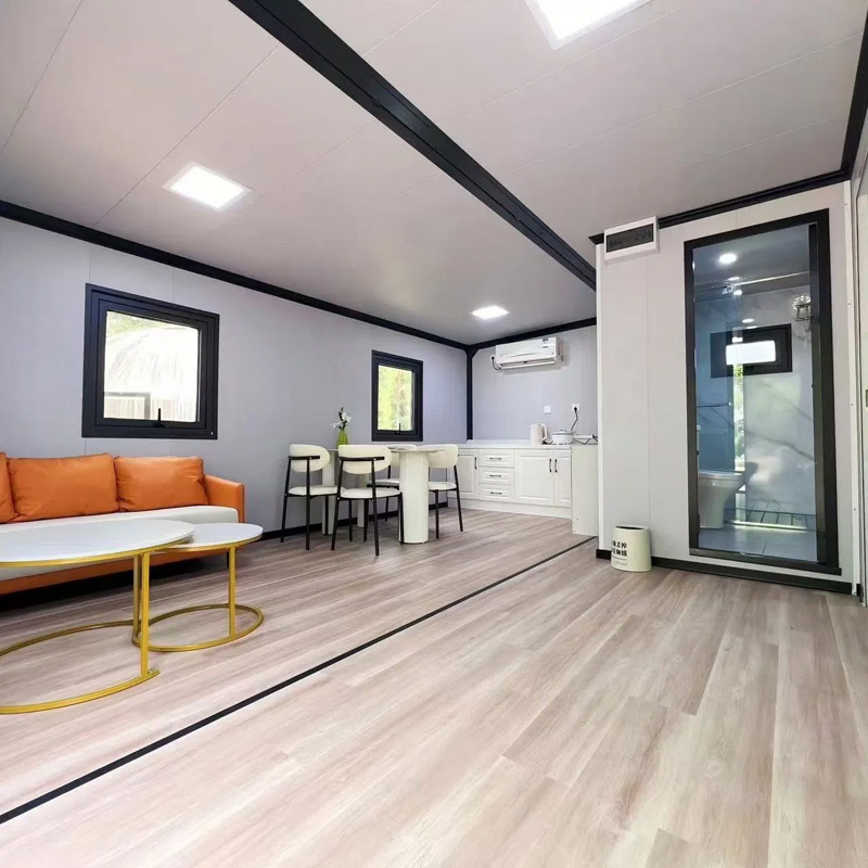 Villa de acero ligero engrosado anti tifón para familia unifamiliar, hogar modular para inmigrantes en islas costeras