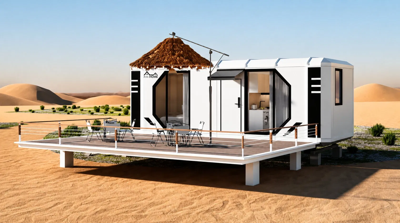 Casas residenciales móviles inteligentes modulares expandibles de cápsulas prefabricadas ecológicas de acero