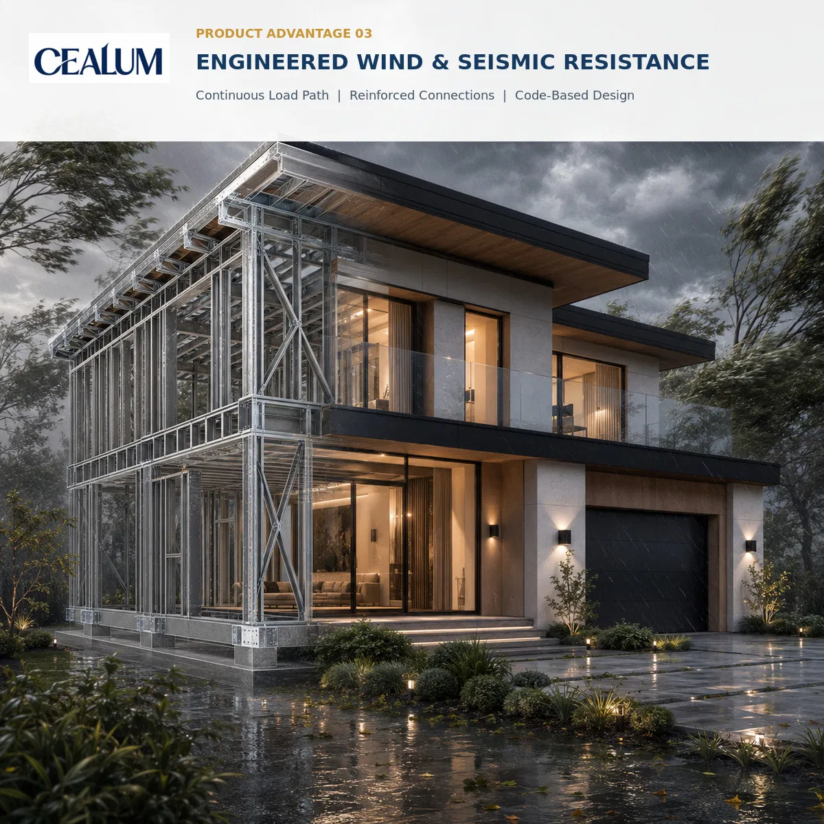Casa modular prefabricada de fábrica, tres unidades conectadas con patio privado, diseño y decoración personalizados para proyectos de vivienda residencial