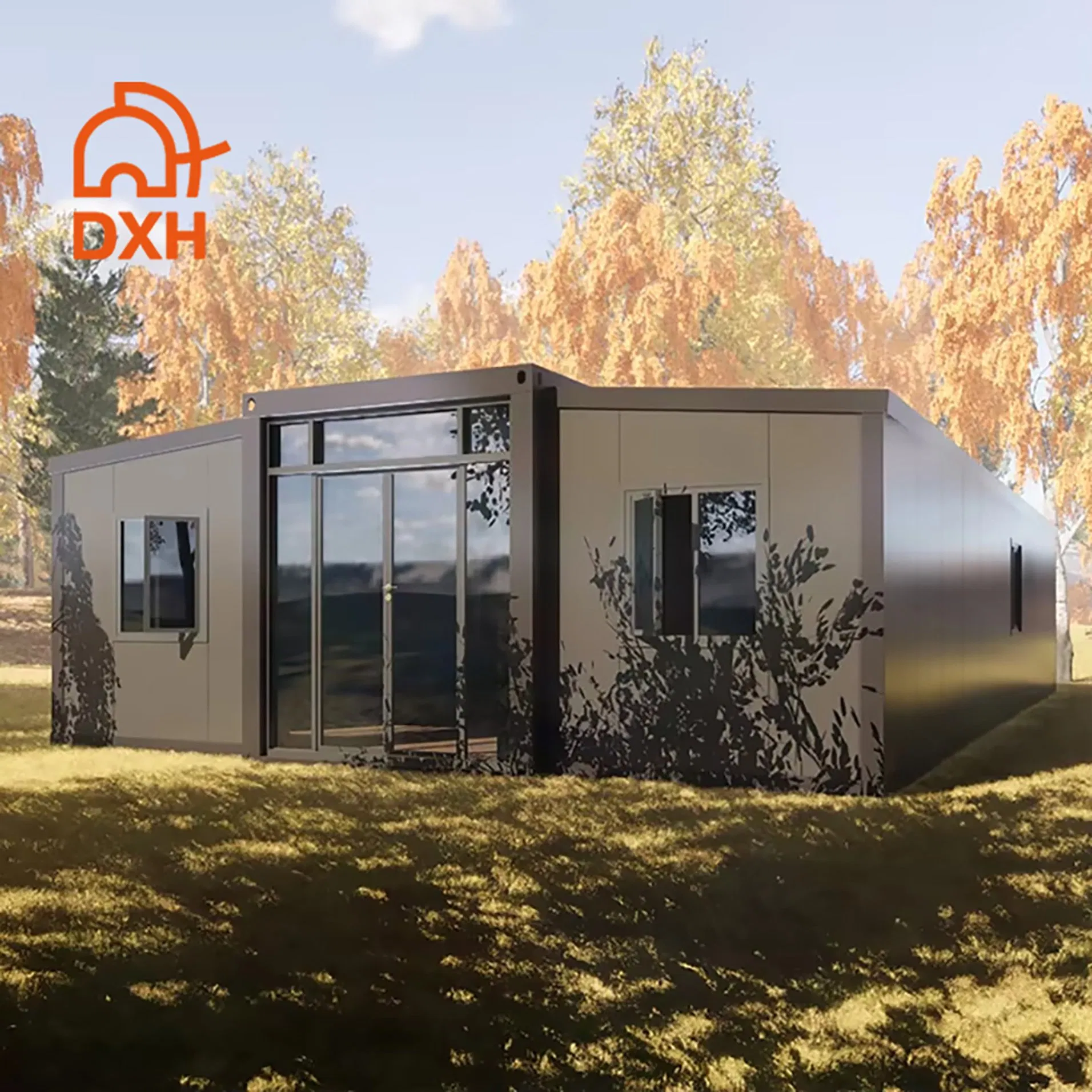40FT Casa Adu modular y ampliable con cocina, baño y sala de estar para anexo familiar en el patio trasero