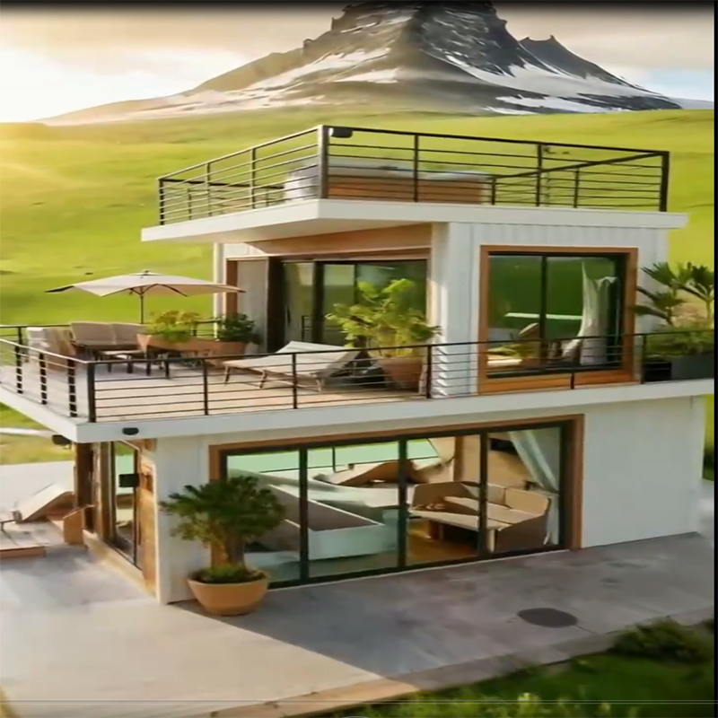 Espacio de vida modular contemporáneo en cápsula para hogares ecológicos