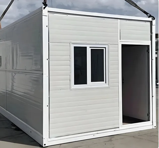 Espacio de vida en casa pequeña con almacenamiento inteligente y diseño compacto de casa plegable
