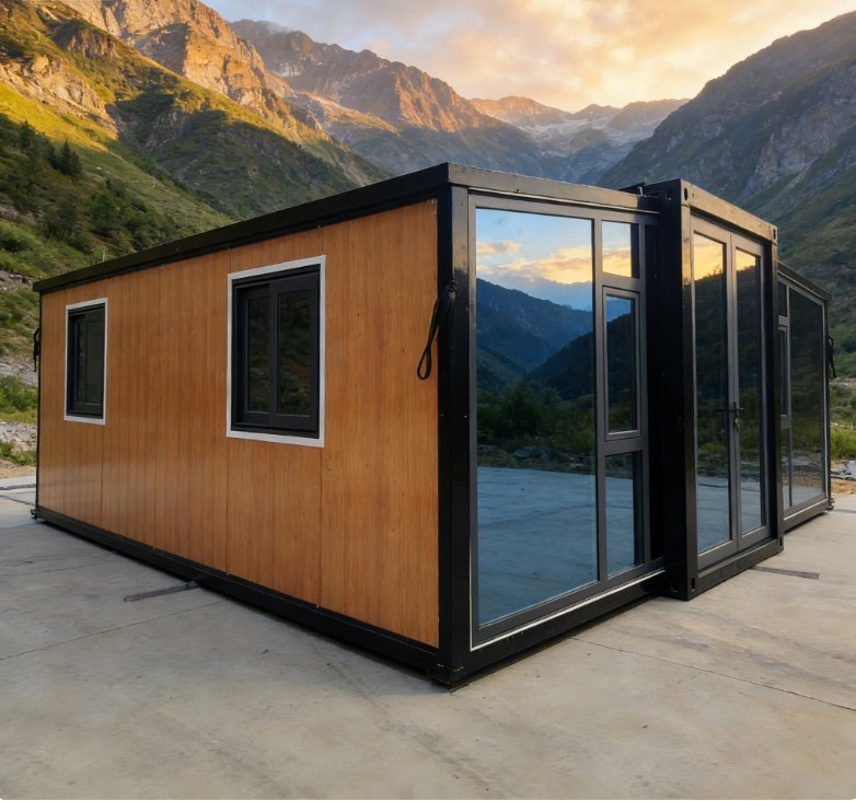 Casas contenedoras listas para ensamblar, unidades residenciales prefabricadas, casas contenedoras expandibles, casas móviles