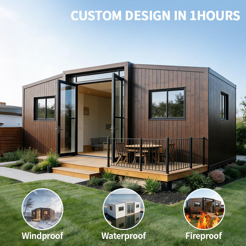 Casa modular prefabricada de doble ala plegable aislada