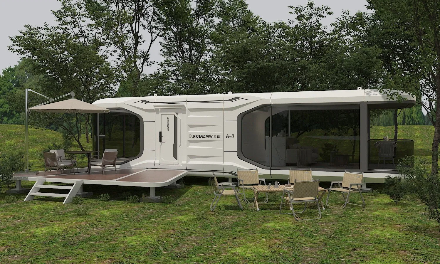 Mejor calidad, estructura modular duradera, autosuficiencia energética, función, casa móvil de lujo