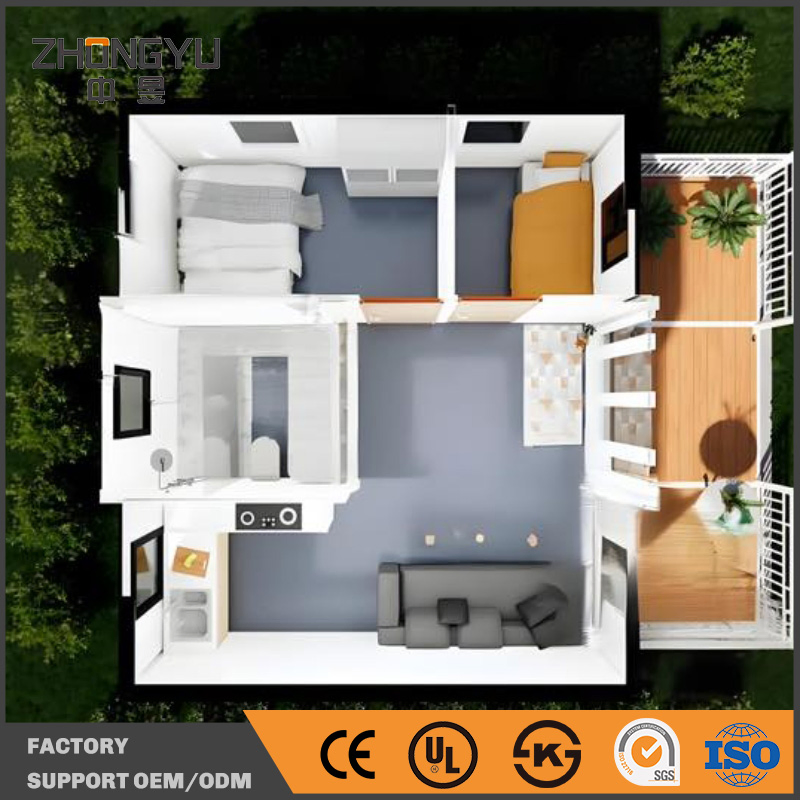 Casa moderna prefabricada de lujo con contenedor turnkey que presenta unidad modular para solución modular de hogar fuera de la red