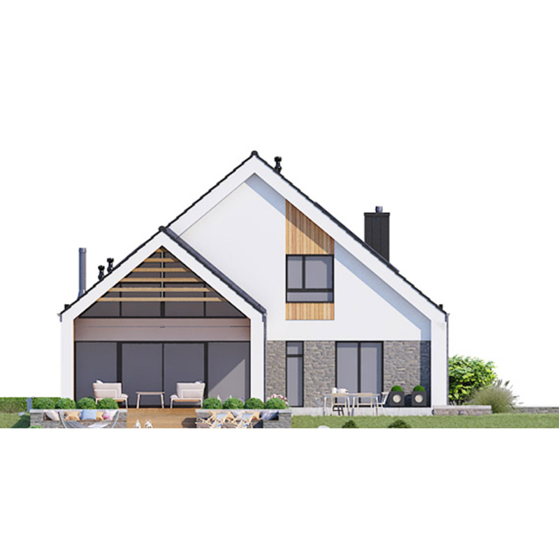 Casa modular prefabricada villa unifamiliar con estructura de acero ligero
