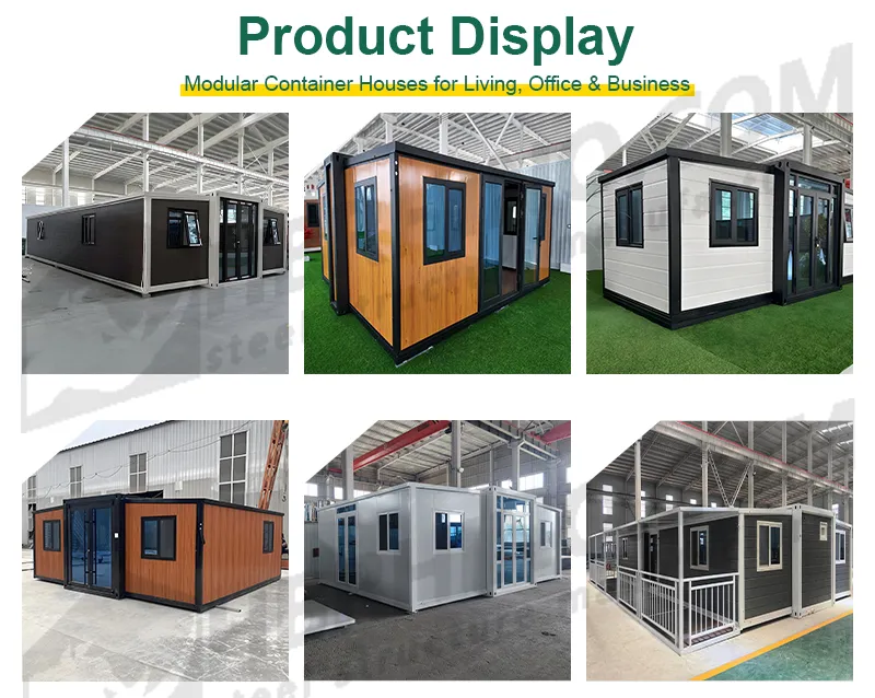 Modular 40FT 20FT Contenedor de acero portátil prefabricado plegable expandible hogar hotel residencial marítimo oficina plana de madera