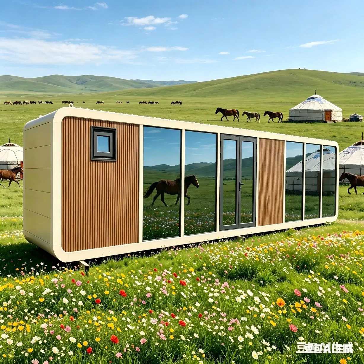 Weather Resistant 20FT Apple Cabin Tiny Home for Lakeside Campsite