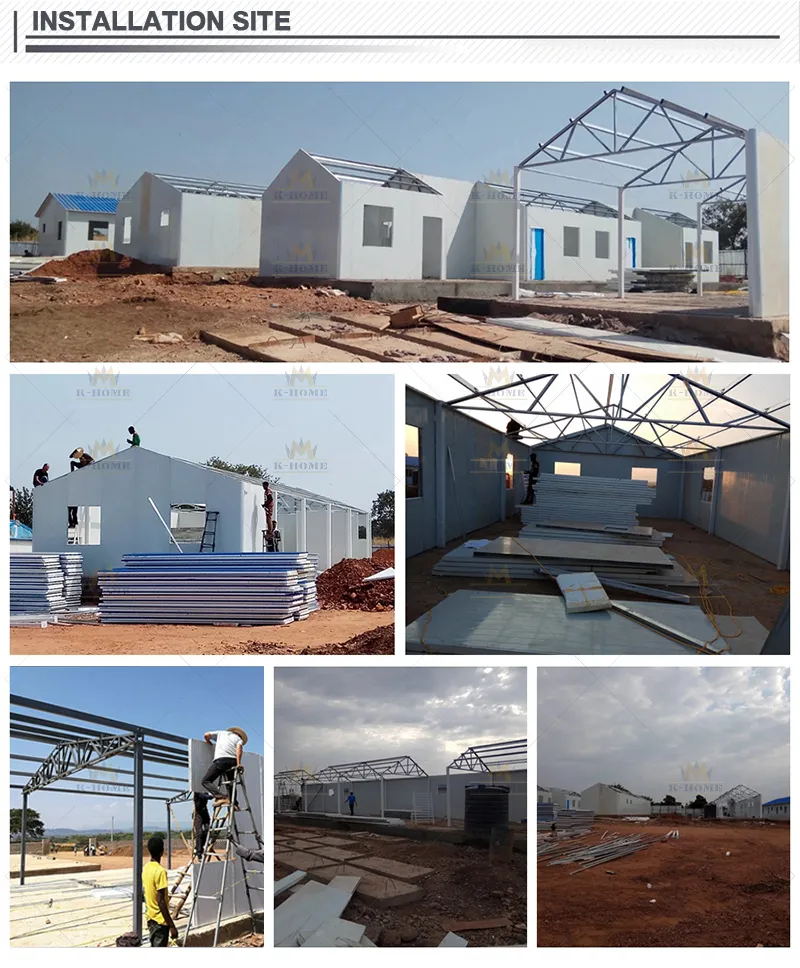 Casa familiar de construcción rápida y económica, hogar modular prefabricado modificado