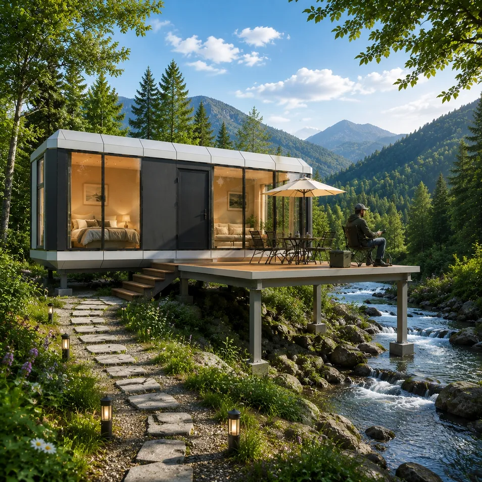 Pequeñas casas residenciales prefabricadas modulares expandibles de cápsula inteligentes y ecológicas