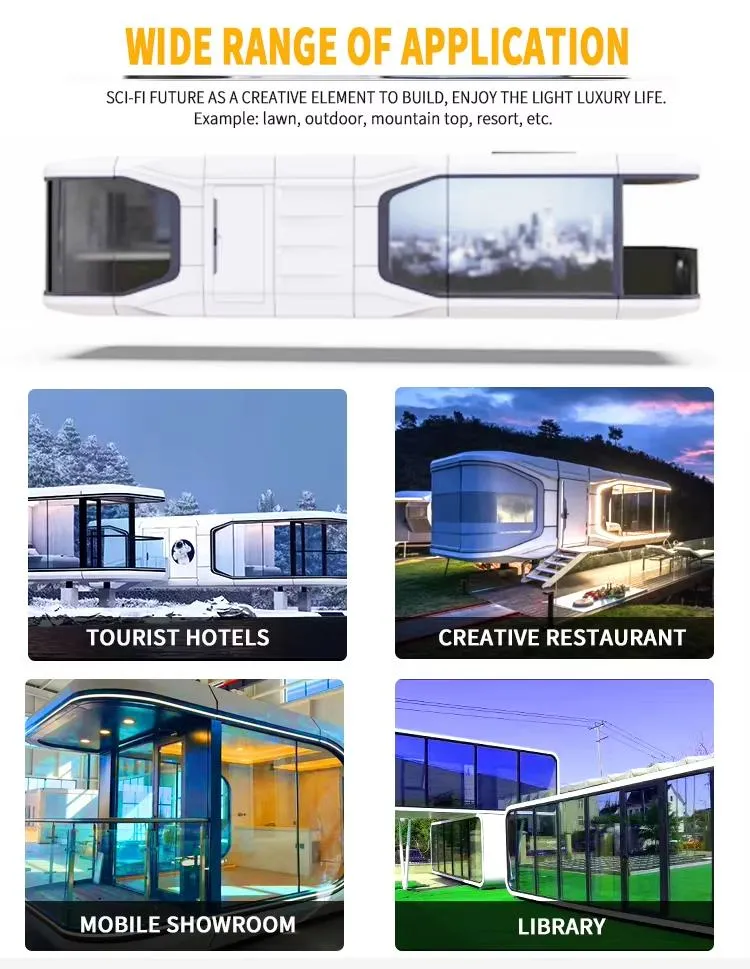 Cápsulas residenciales al aire libre casas móviles edificio prefabricado