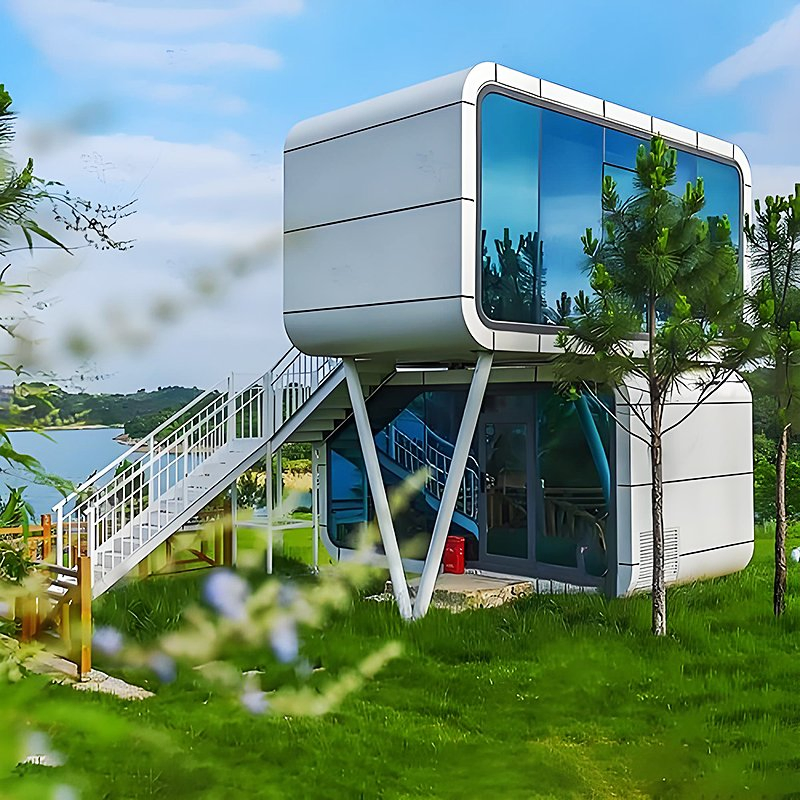 Precio de fábrica móvil pequeño modular prefabricado contemporáneo hogar cápsula prefab