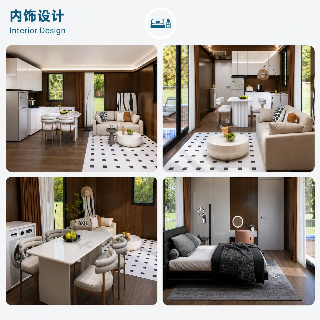 Pequeñas casas residenciales prefabricadas modulares expandibles de cápsula inteligentes y ecológicas