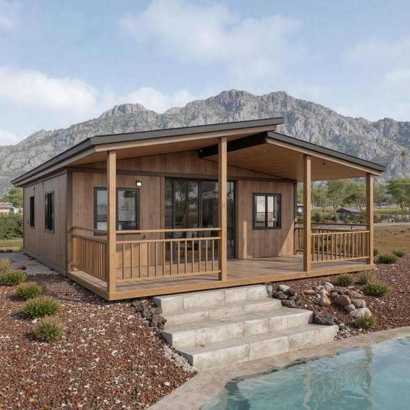 Casa modular prefabricada de doble ala plegable aislada