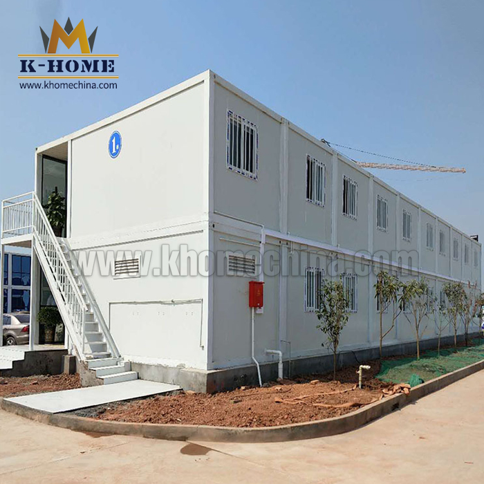 Oficina modular de lujo de casas prefabricadas en contenedor plano