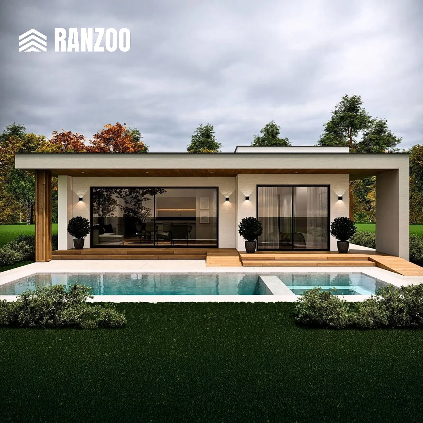 Estructura de estilo villa de instalación rápida RANZOO con resistencia a tifones y terremotos, hogar modular