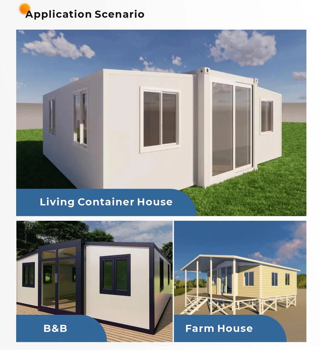 Venta Caliente Casa Contenedor Expandible Prefabricada de Alta Calidad con 3 Habitaciones