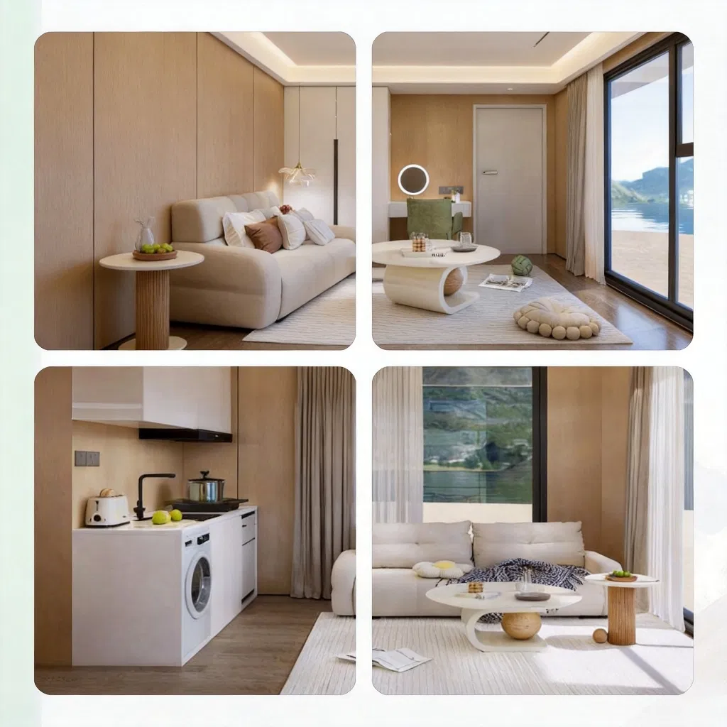 Casas residenciales móviles inteligentes modulares expandibles de cápsulas prefabricadas ecológicas de acero