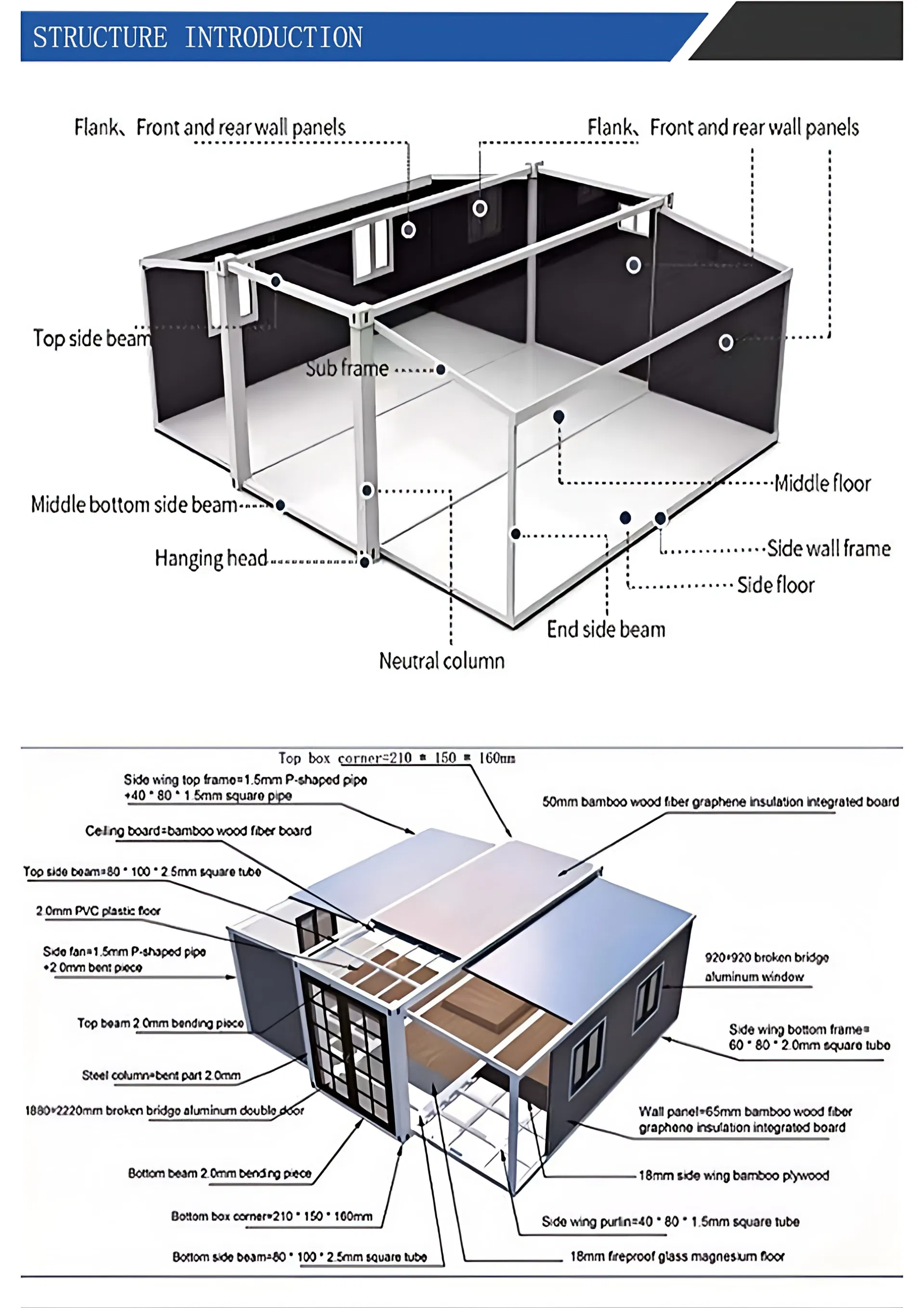 Esquema Técnico de Casa de Contenedores