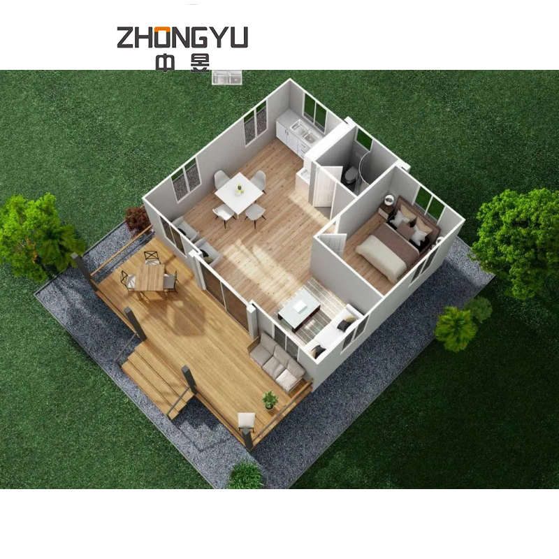 Casa Prefabricada Sostenible 40FT con Espacio para Comedor y Solar