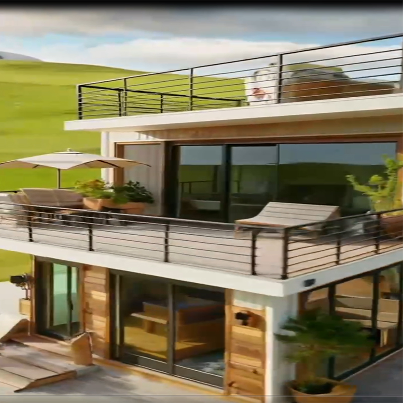 Espacio de vida modular contemporáneo en cápsula para hogares ecológicos