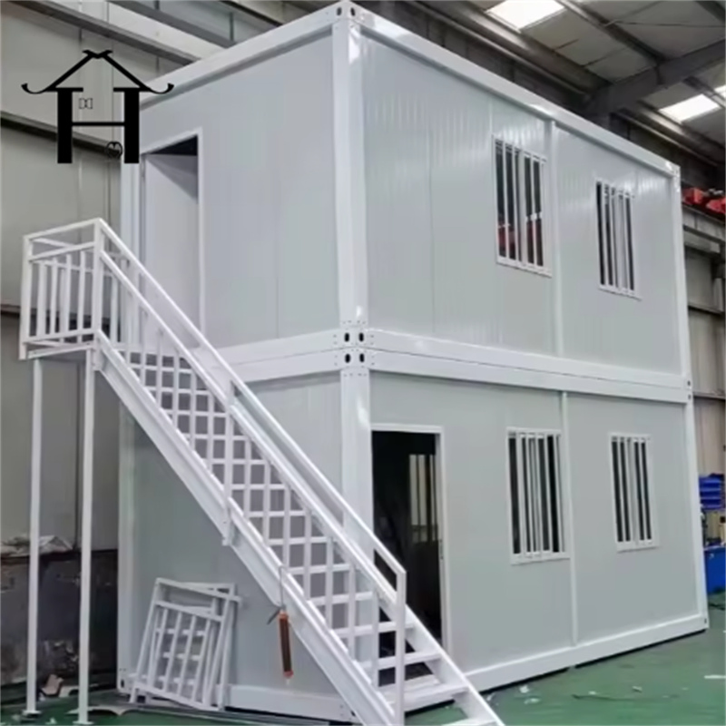 Casa modular de contenedor de dos pisos prefabricada de bajo precio y económica